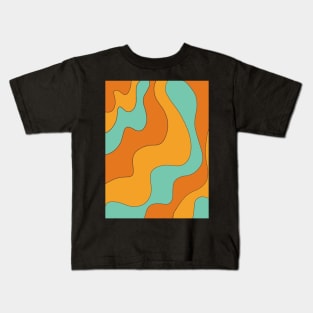 groovy 70s retro swirl pattern Kids T-Shirt